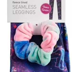 3/$25 New fleece lined unicorneggings and hair twister / scrunchie